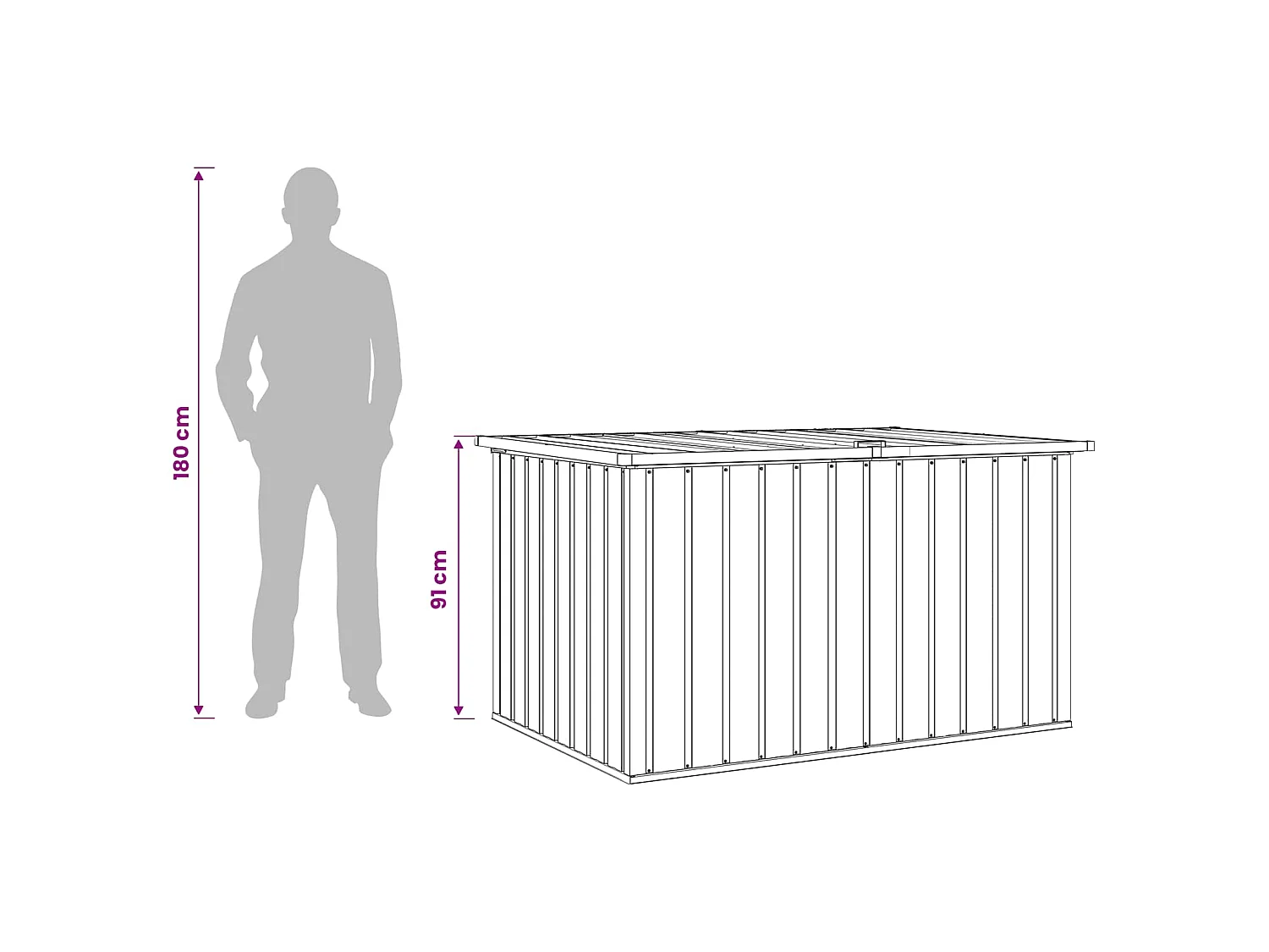 Baule da Giardino Marrone 150x101x91 cm