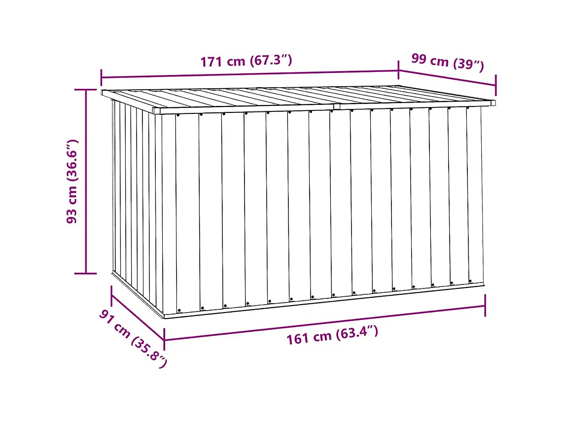 Tuinbox 171x99x93 cm groen
