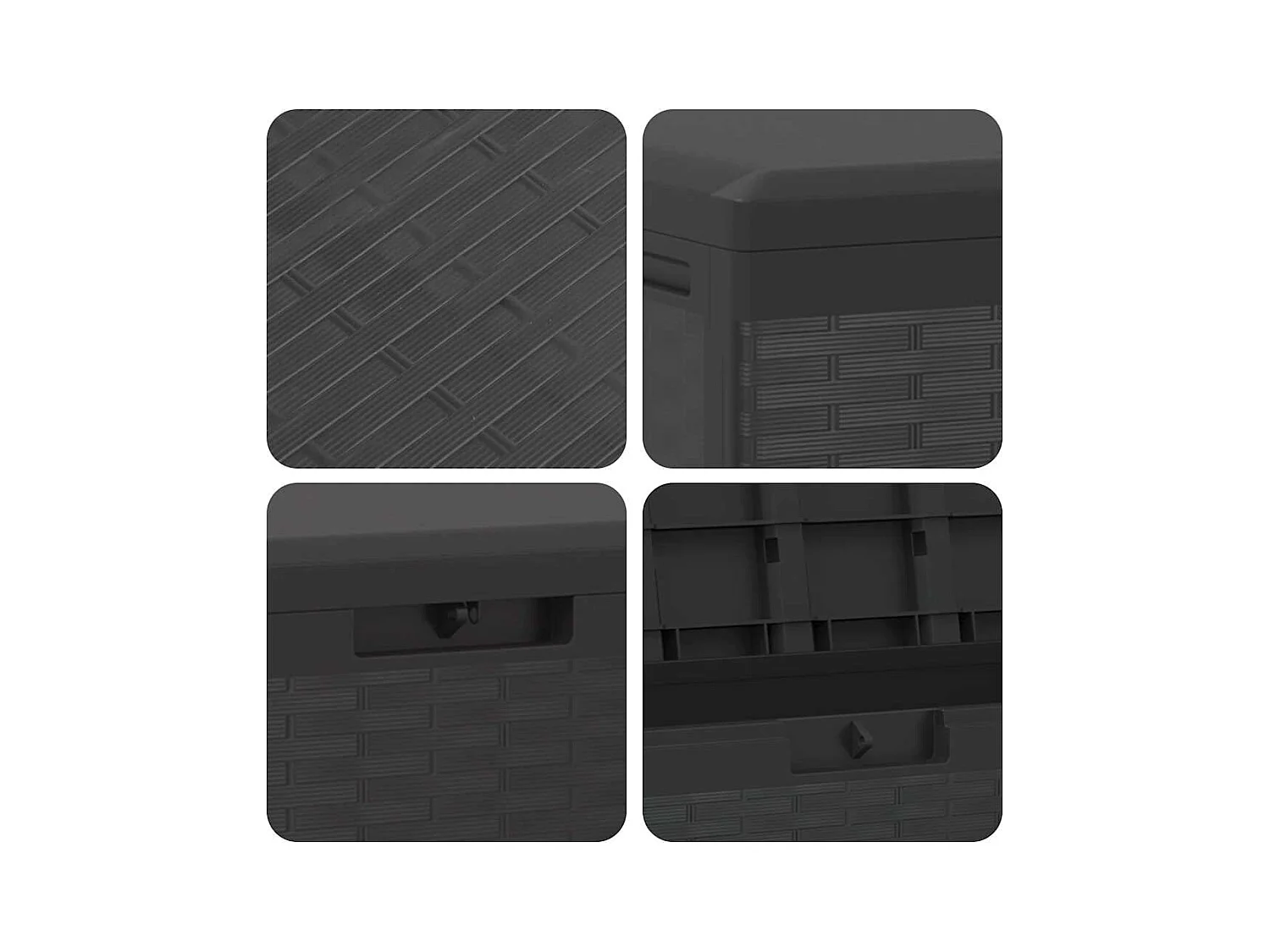 Boîte de rangement de jardin Anthracite 114x47x60 cm