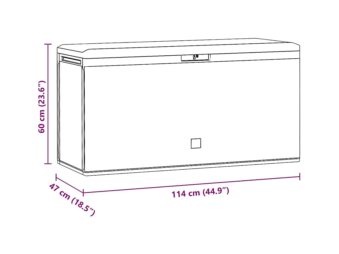 Boîte de rangement de jardin Anthracite 114x47x60 cm