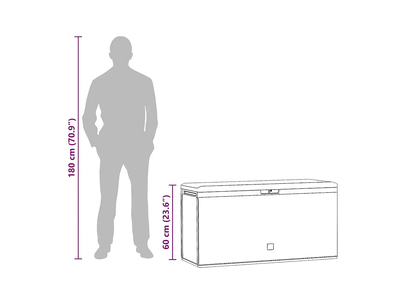 Boîte de rangement de jardin Anthracite 114x47x60 cm