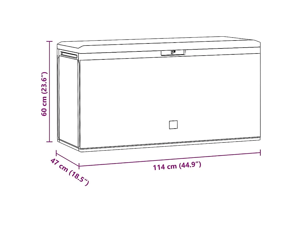 Baule da Giardino Antracite 114x47x60 cm