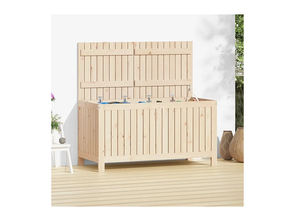 Boîte de rangement de jardin 121x55x64 cm Bois massif de pin