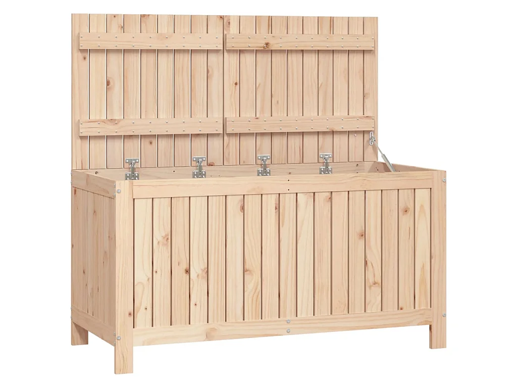 Caja de almacenaje jardín madera maciza de pino 121x55x64 cm