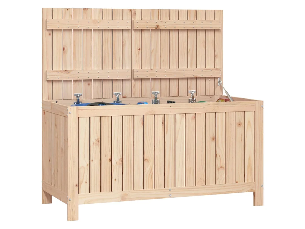 Caja de almacenaje jardín madera maciza de pino 121x55x64 cm
