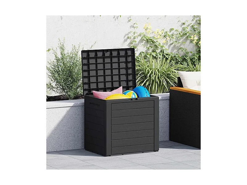 Caixa arrumação p/ jardim 58,5x46x55 cm polipropileno antracite