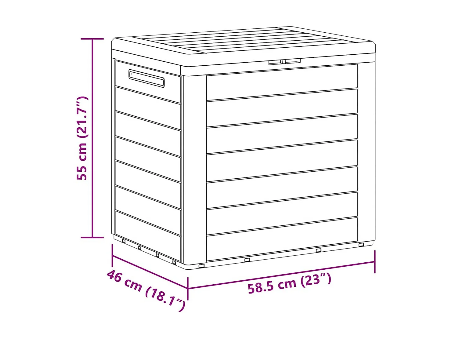 Boîte de stockage jardin Anthracite 58,5x46x55 cm Polypropylène