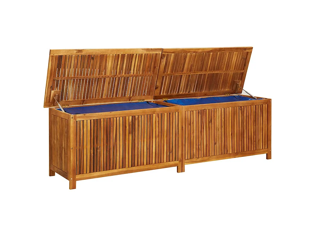 Caixa de arrumação p/ jardim 200x50x58 cm madeira acácia maciça