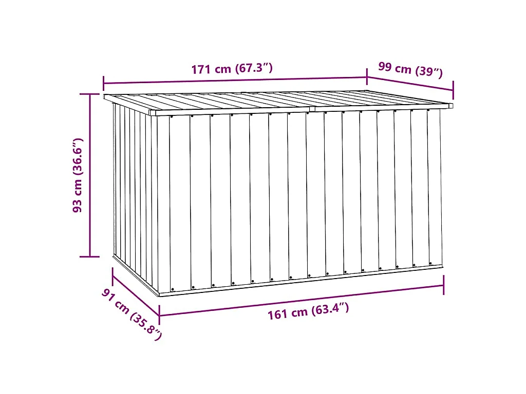 Gartenbox Anthrazit 171x99x93 cm