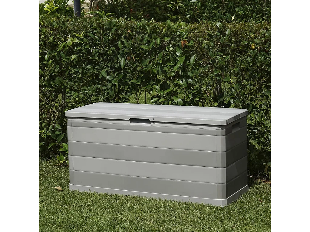 Boîte de rangement de jardin gris 117x45x56 cm