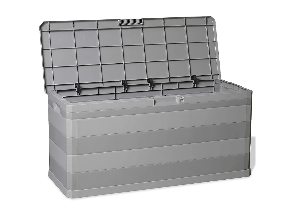 Boîte de rangement de jardin gris 117x45x56 cm