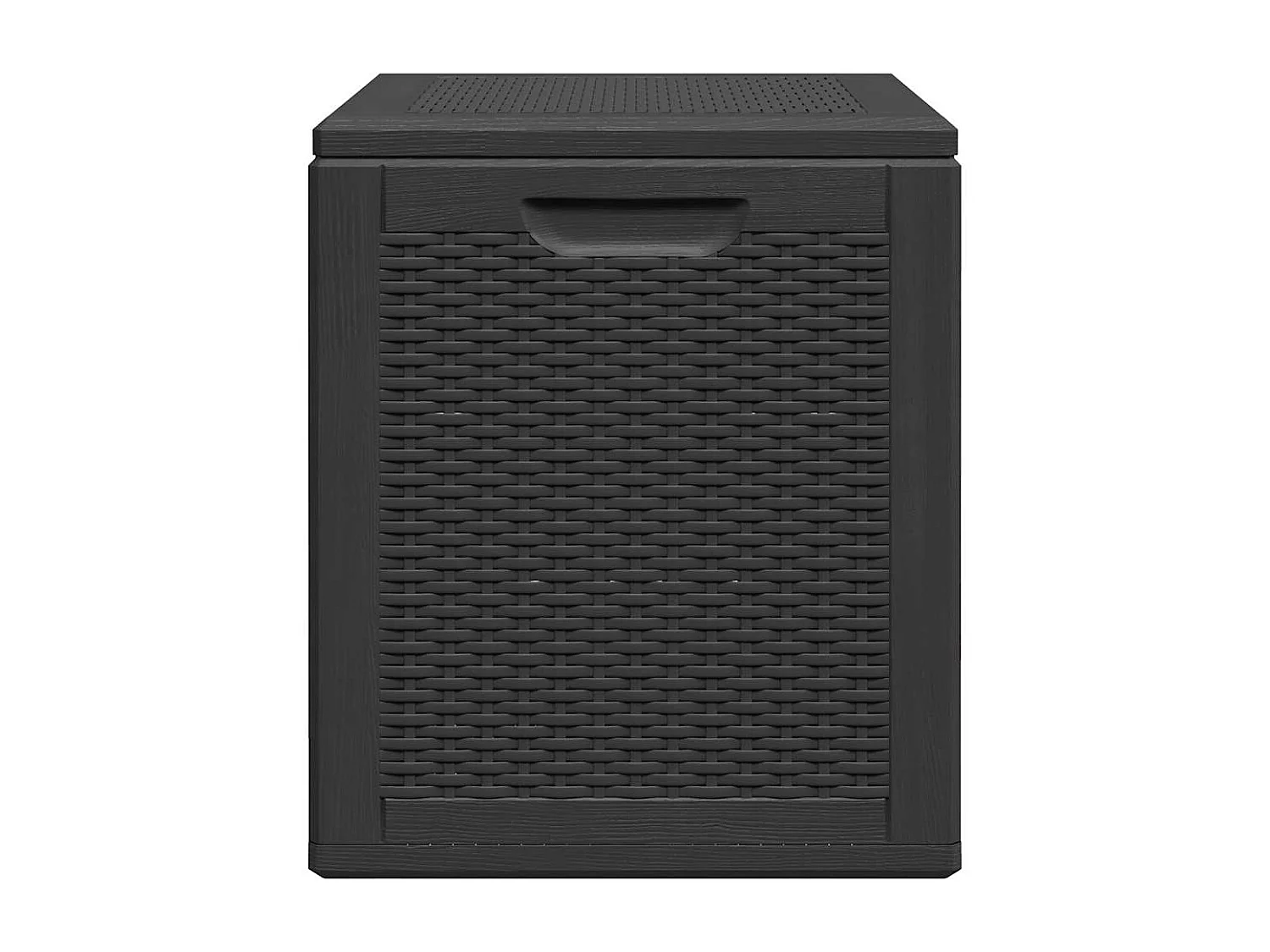 Caixa de arrumação para jardim 90 L vime PP preto