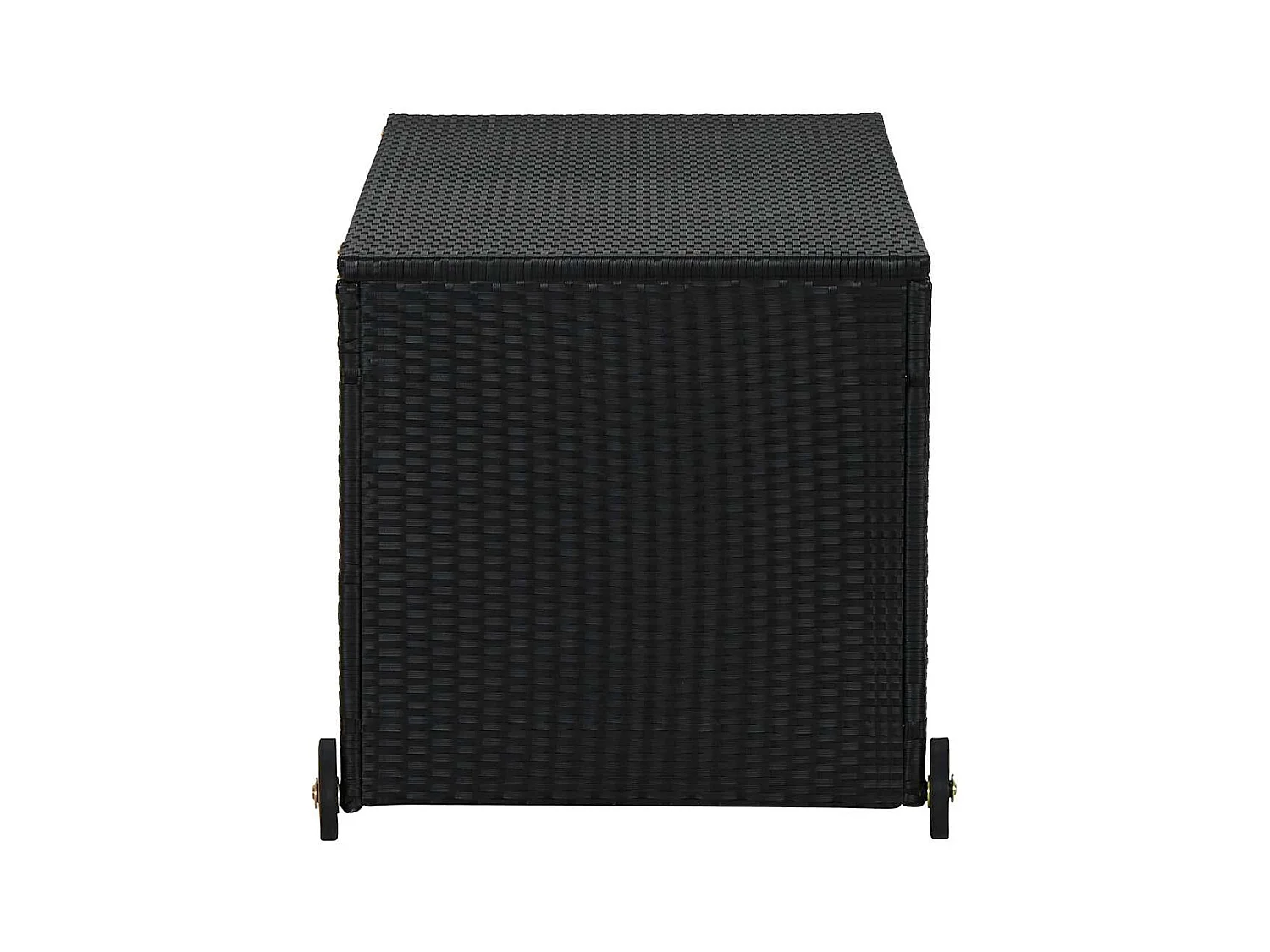 Boîte de rangement de jardin noir 120x65x61 cm résine tressée