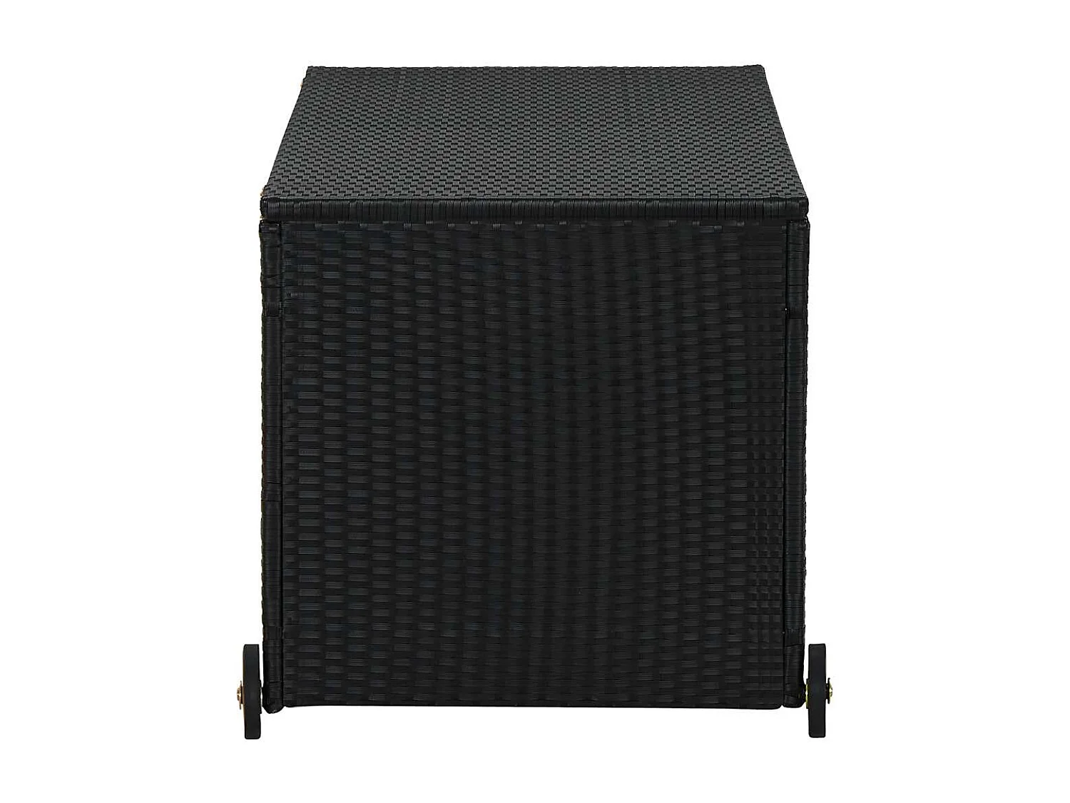 Boîte de rangement de jardin noir 120x65x61 cm résine tressée