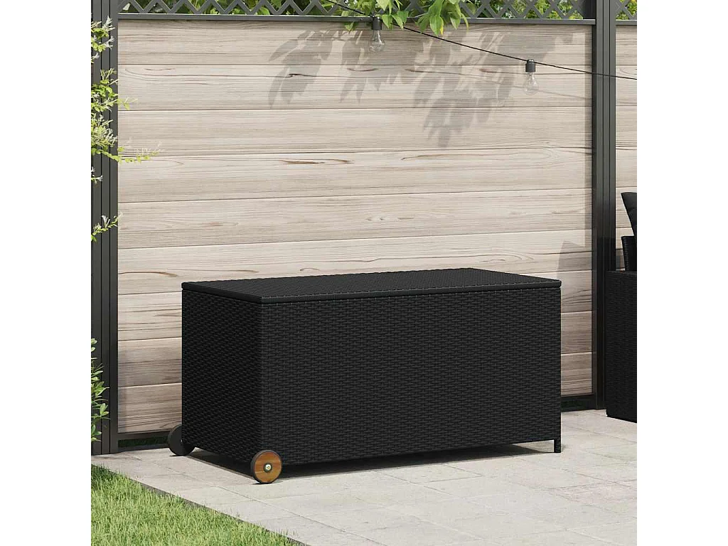 Tuinbox 120x65x61 cm poly rattan zwart