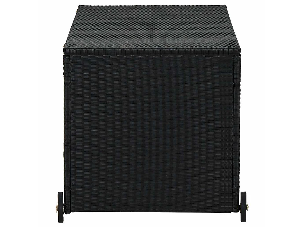 Boîte de rangement de jardin noir 120x65x61 cm résine tressée