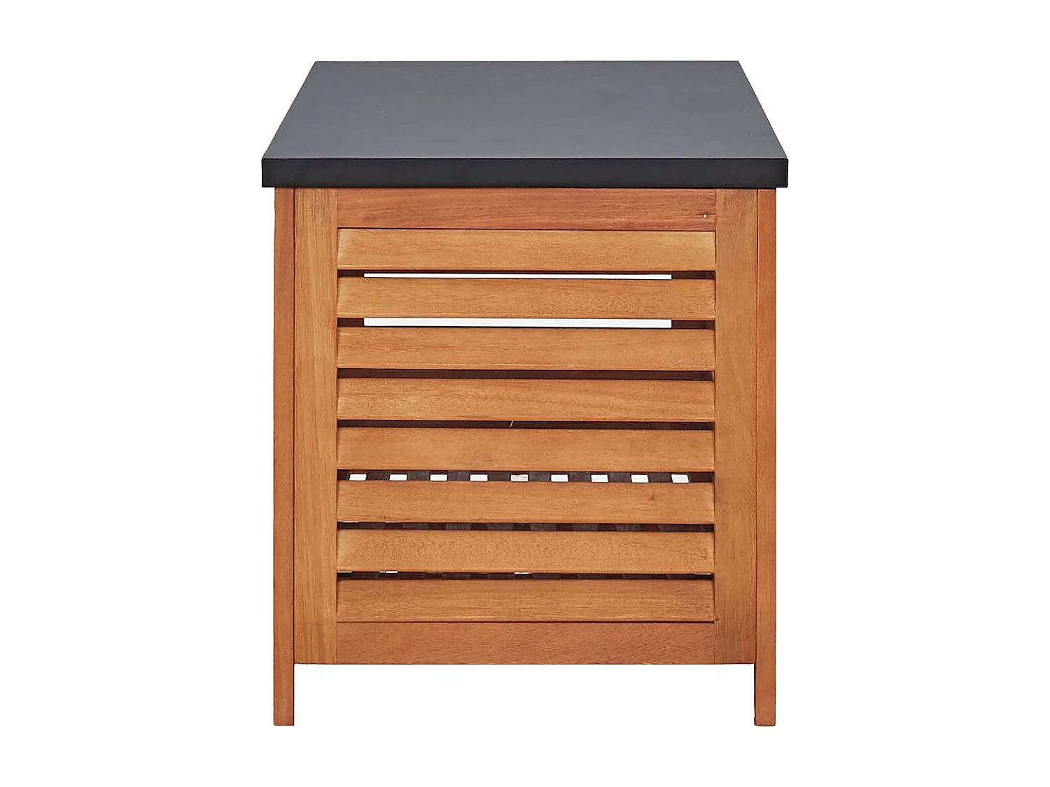 Caja de almacenaje jardín madera maciza eucalipto 150x50x55 cm