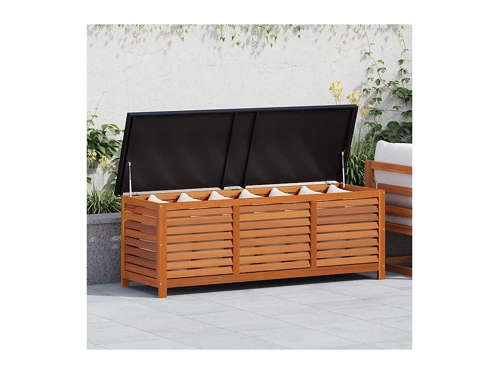 Boîte de rangement de jardin 150x50x55 cm Eucalyptus solide