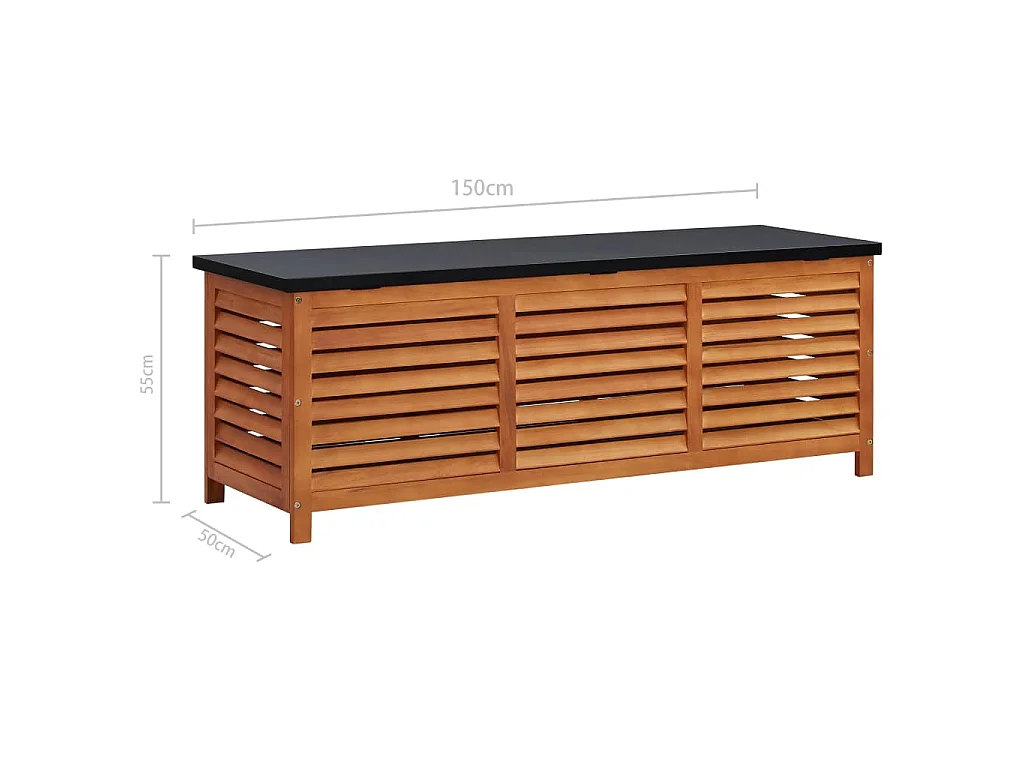 Gartenbox 150x50x55 cm Eukalyptus Massivholz