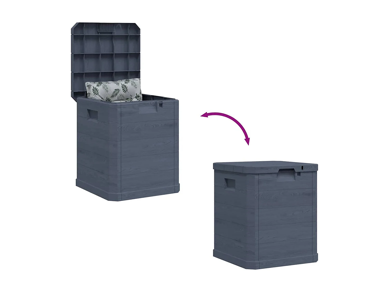 Garten-Aufbewahrungsbox 90 L Anthrazit