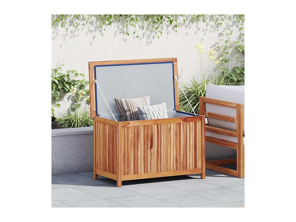 Caja de almacenaje de jardín madera maciza de teca 90x50x58 cm