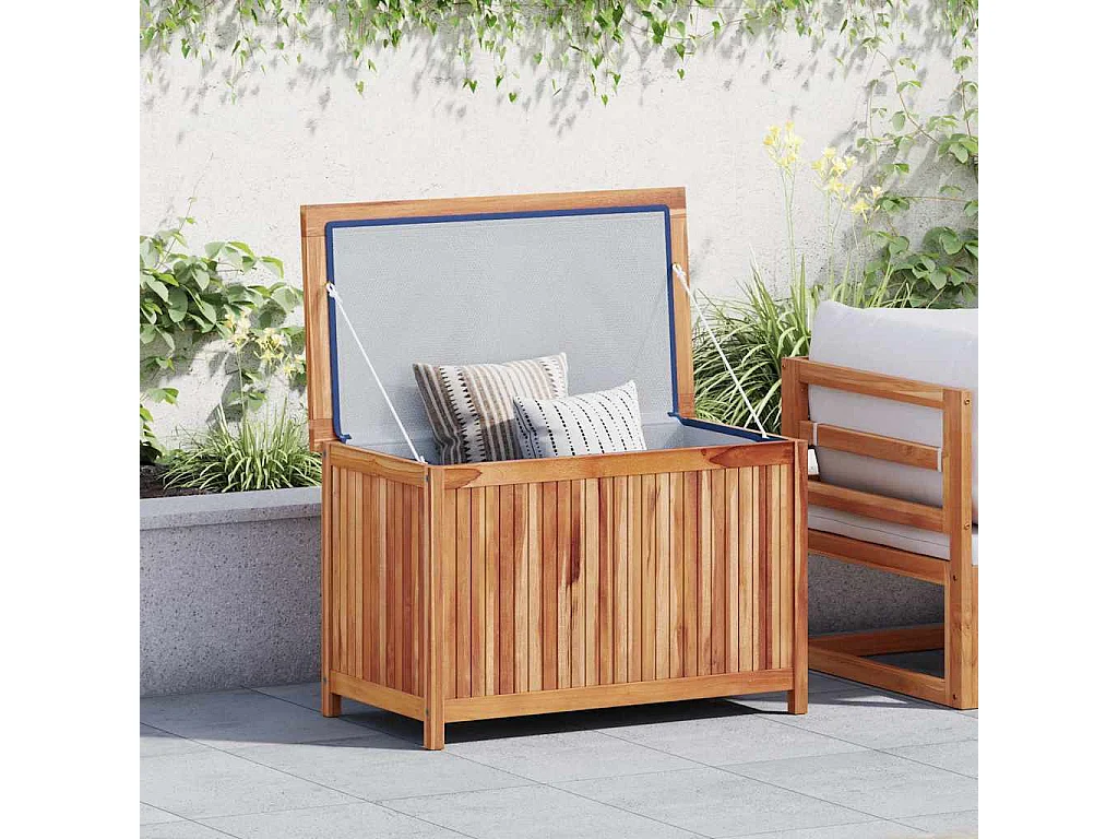 Caixa arrumação para jardim 90x50x58 cm madeira de teca maciça