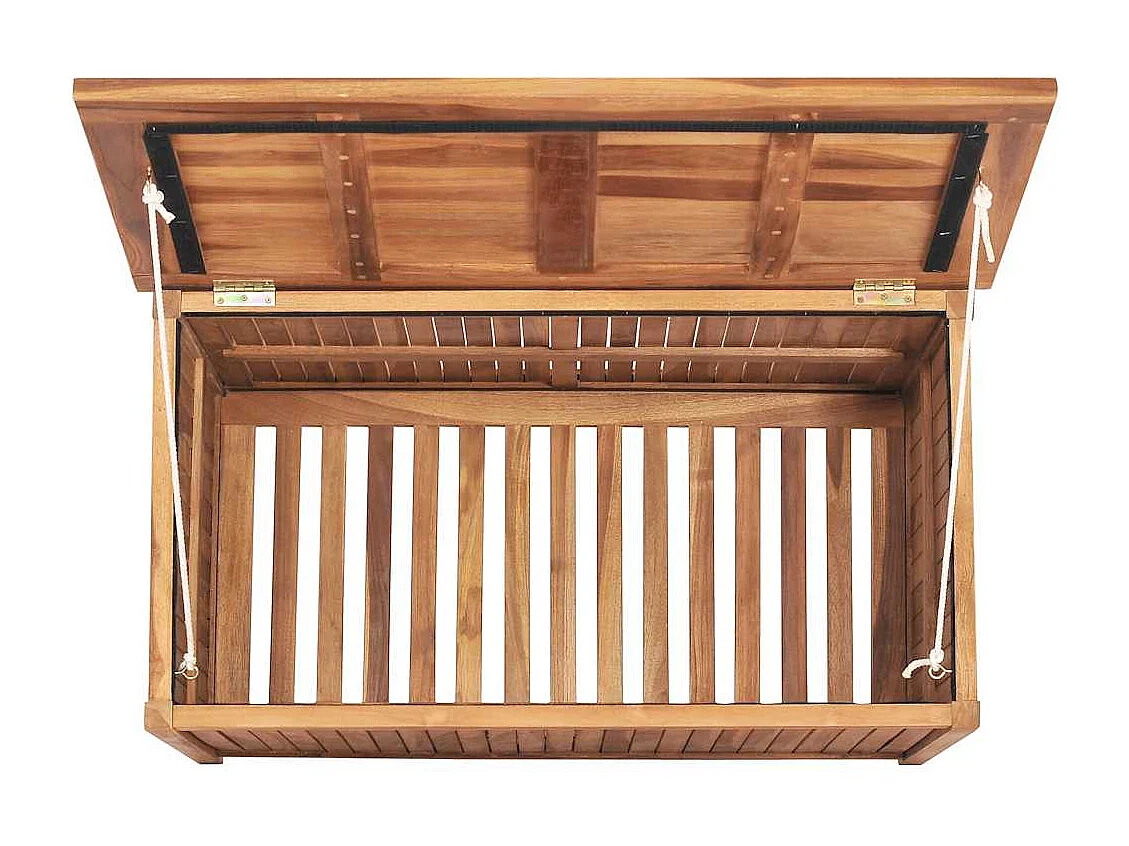 Caixa arrumação para jardim 90x50x58 cm madeira de teca maciça