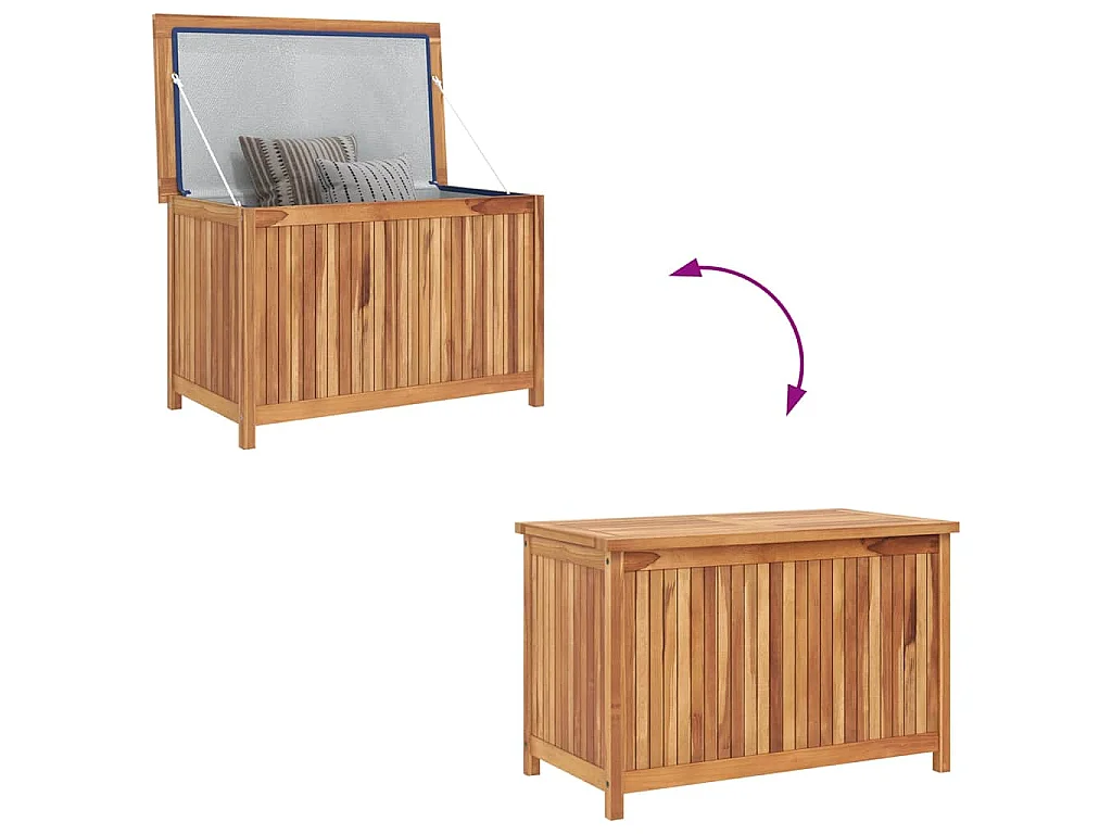 Boîte de rangement de jardin 90x50x58 cm Bois de teck solide