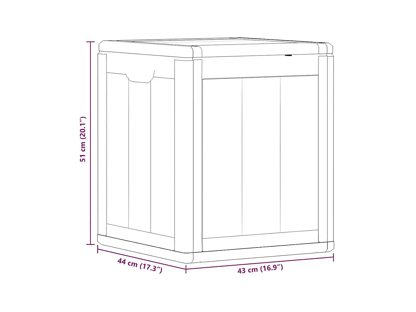 Garten-Aufbewahrungsbox 90 L Grau PP-Holzoptik