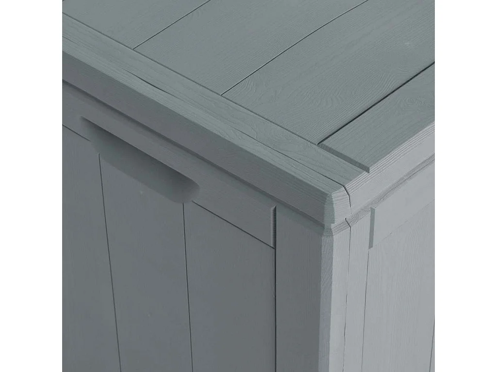 Garten-Aufbewahrungsbox 90 L Grau PP-Holzoptik