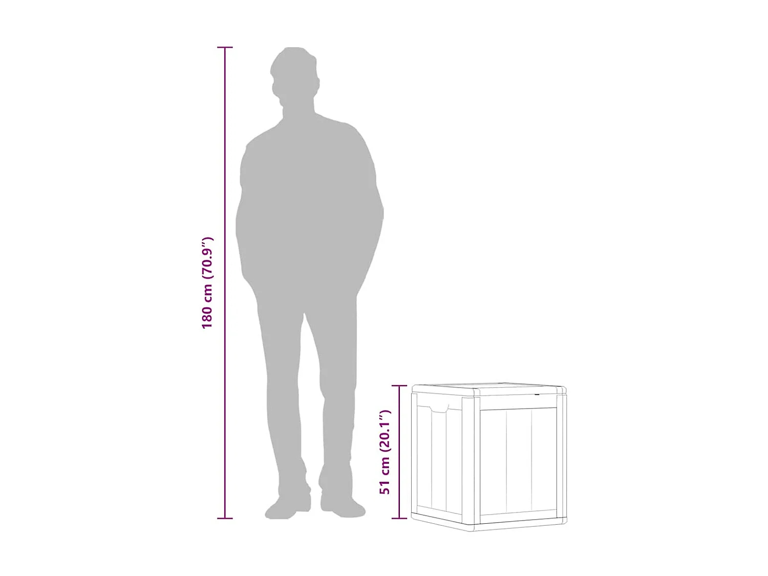 Garten-Aufbewahrungsbox 90 L Grau PP-Holzoptik