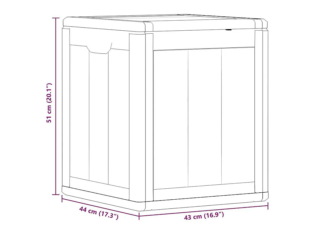 Garten-Aufbewahrungsbox 90 L Grau PP-Holzoptik