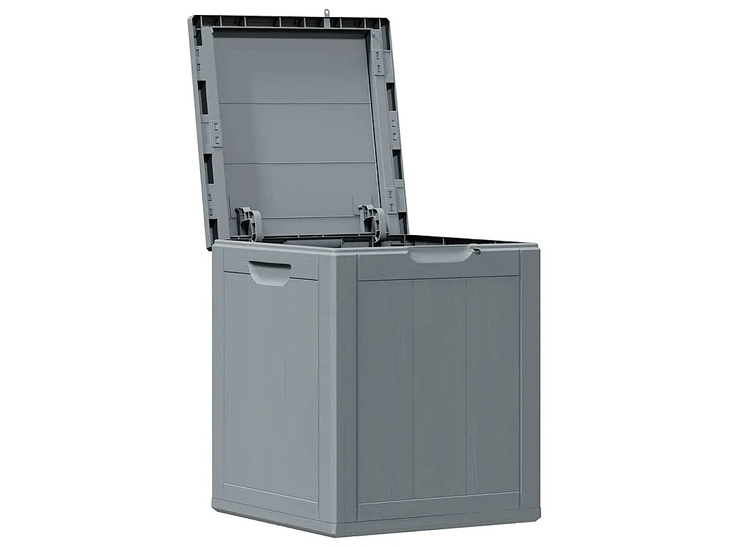 Garten-Aufbewahrungsbox 90 L Grau PP-Holzoptik