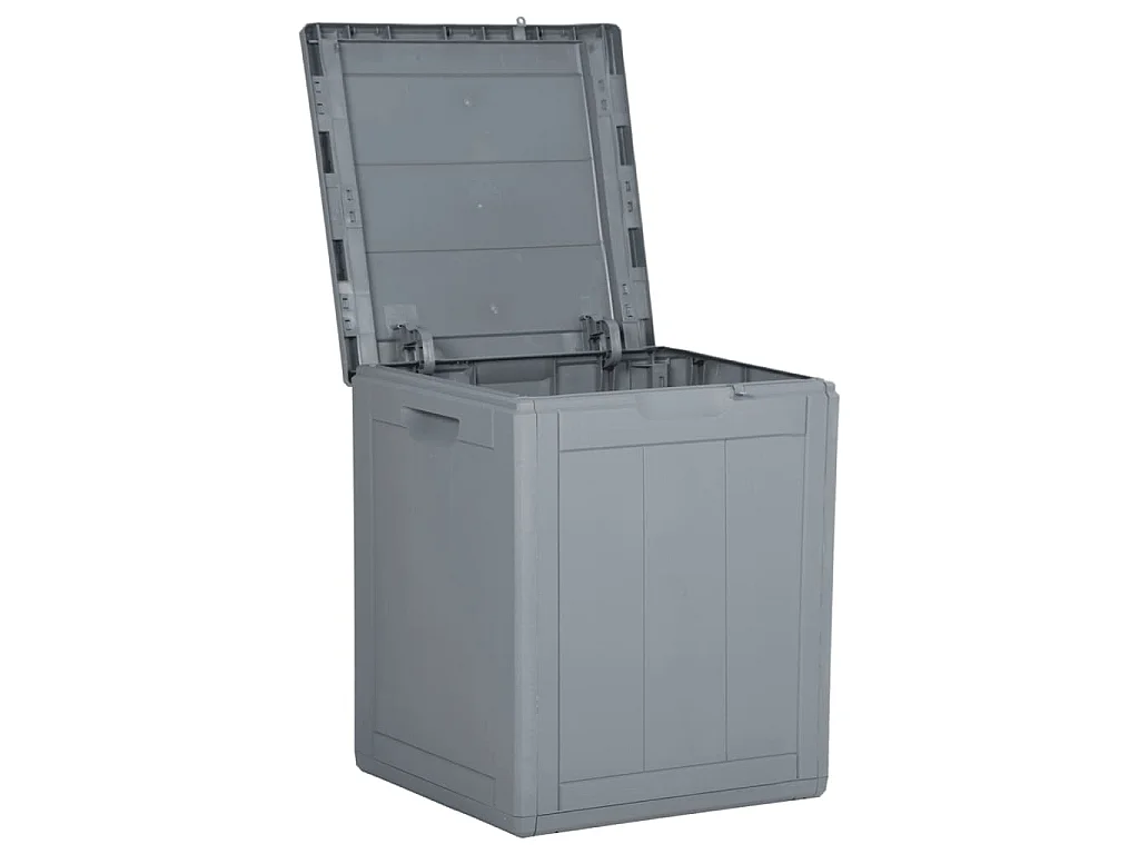 Garten-Aufbewahrungsbox 90 L Grau PP-Holzoptik