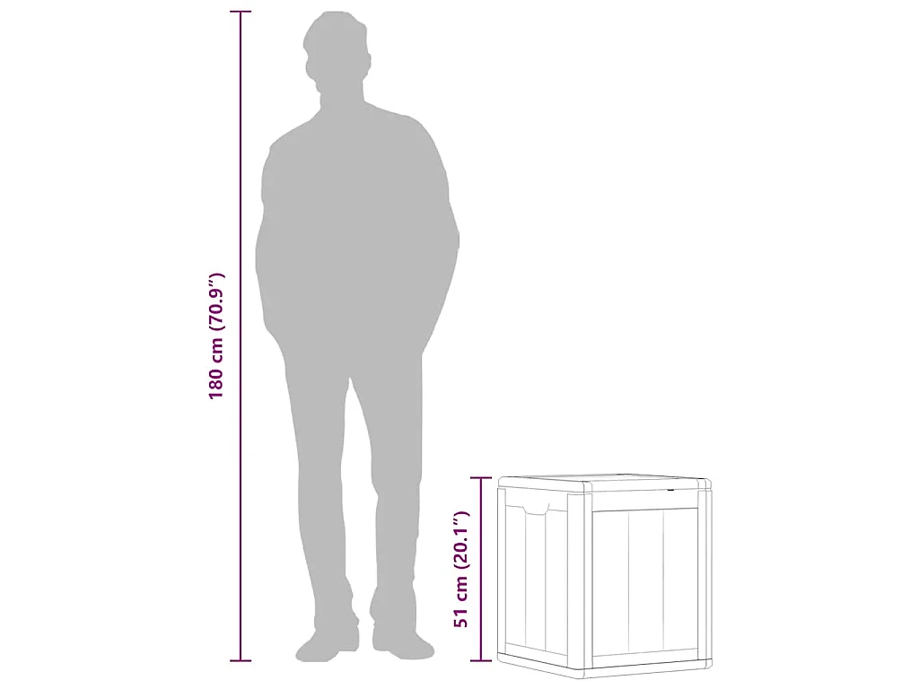 Garten-Aufbewahrungsbox 90 L Grau PP-Holzoptik