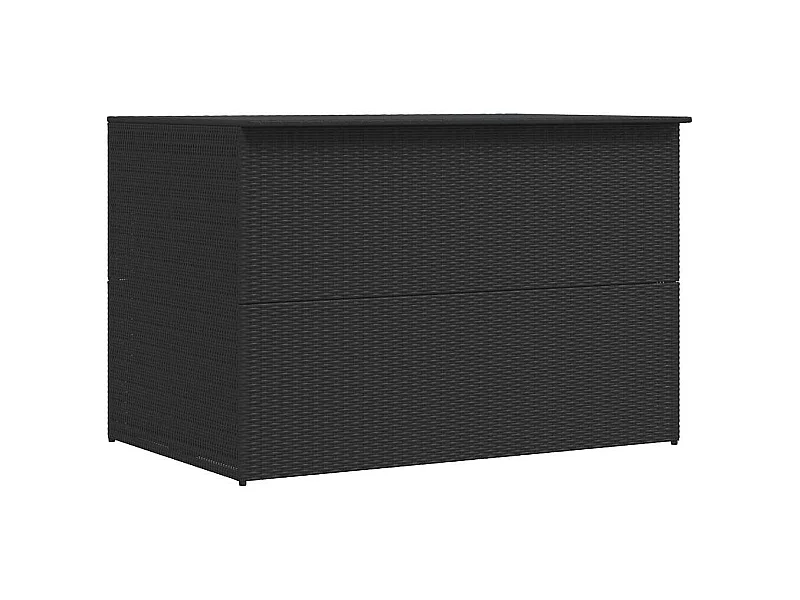 Boîte de rangement de jardin noir 150x100x100 cm résine tressée