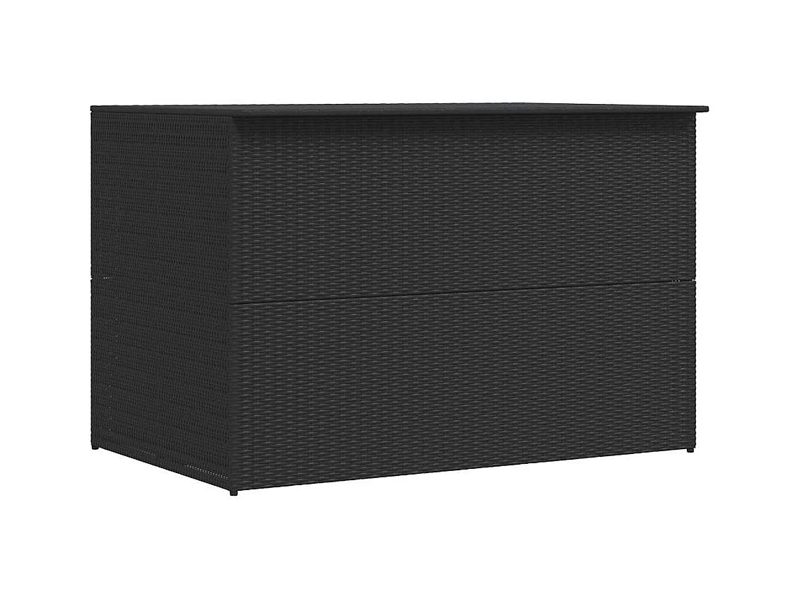 Boîte de rangement de jardin noir 150x100x100 cm résine tressée