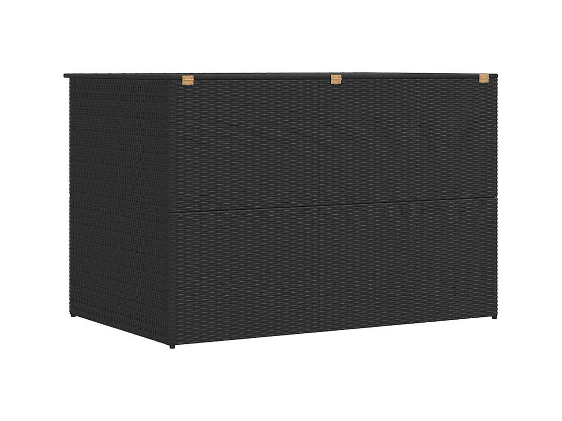 Boîte de rangement de jardin noir 150x100x100 cm résine tressée