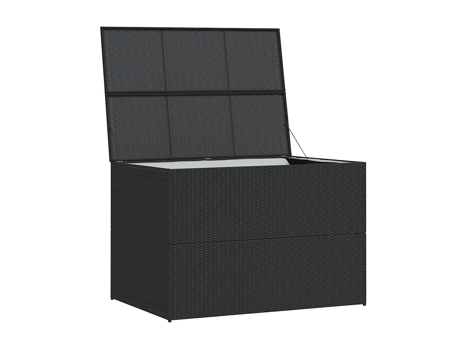 Boîte de rangement de jardin noir 150x100x100 cm résine tressée