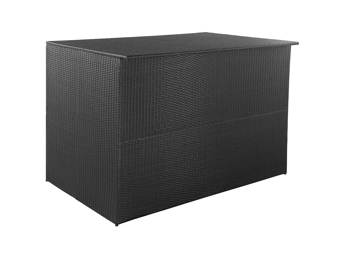 Boîte de rangement de jardin noir 150x100x100 cm résine tressée