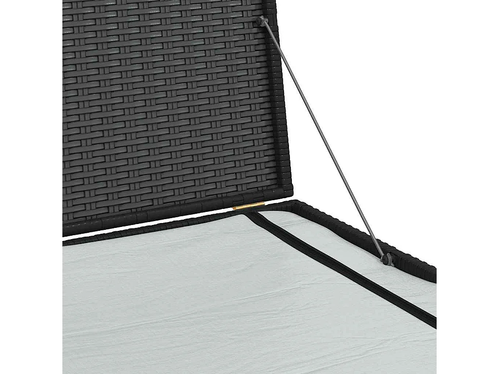 Boîte de rangement de jardin noir 150x100x100 cm résine tressée