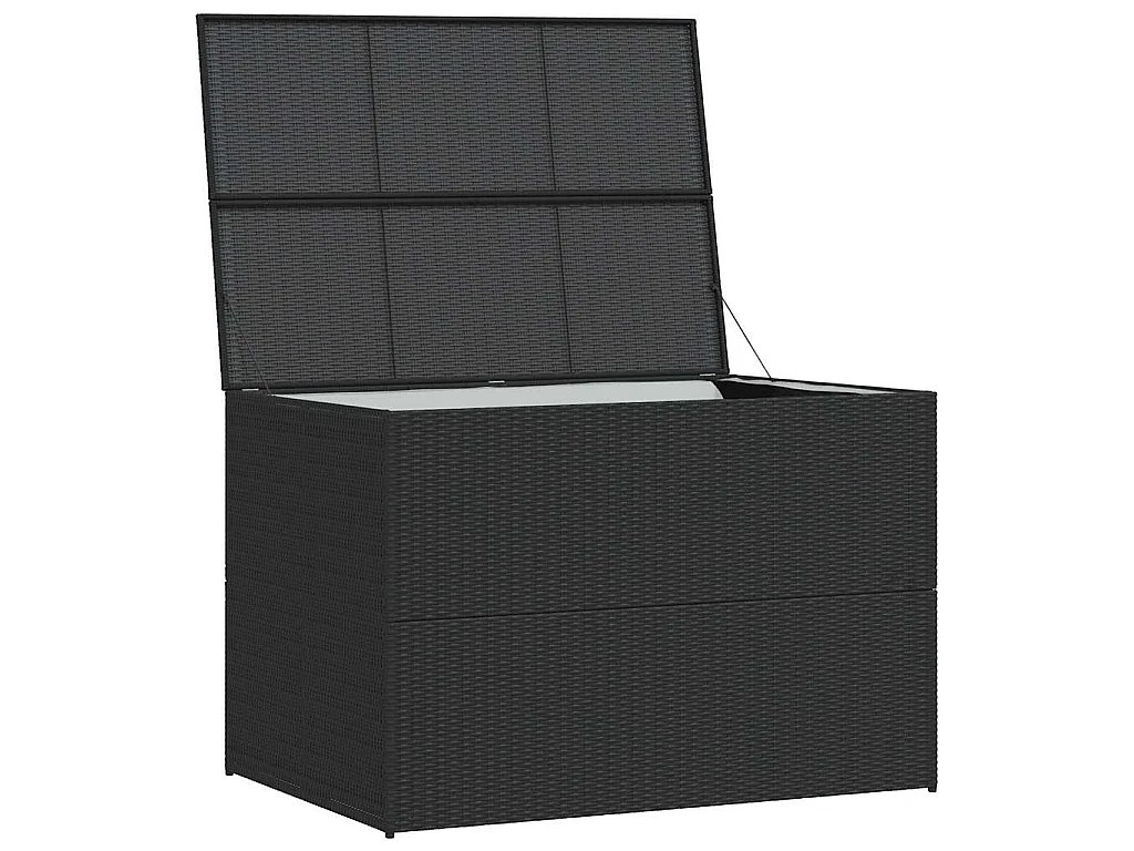 Caixa de arrumação para jardim 150x100x100 cm vime PE preto