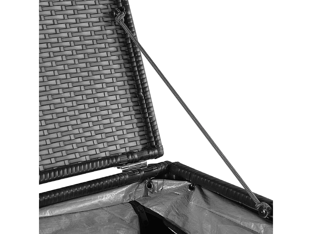 Caixa de arrumação para jardim 150x100x100 cm vime PE preto