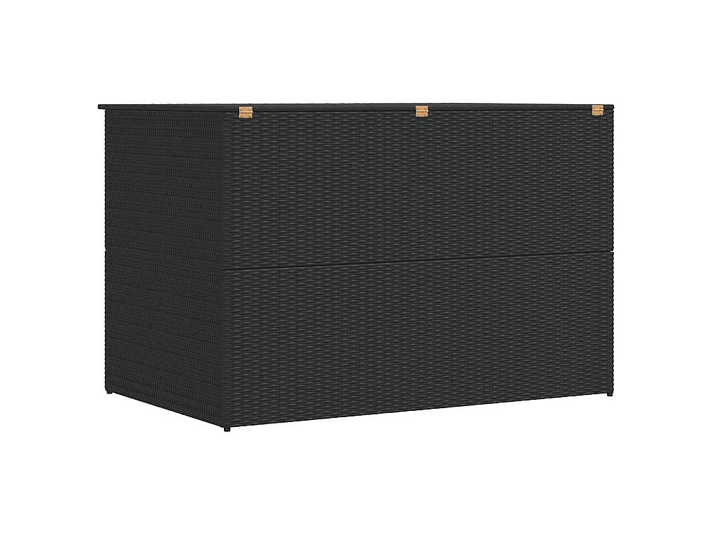 Caixa de arrumação para jardim 150x100x100 cm vime PE preto