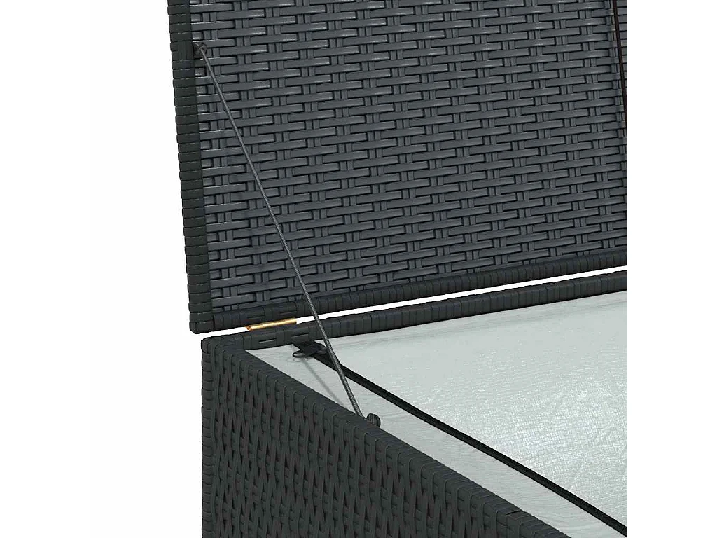 Caixa de arrumação para jardim 150x100x100 cm vime PE preto