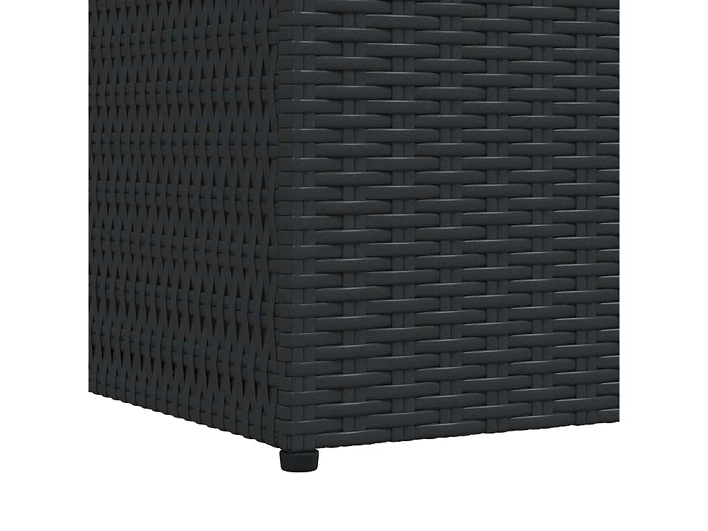 Boîte de rangement de jardin noir 150x100x100 cm résine tressée