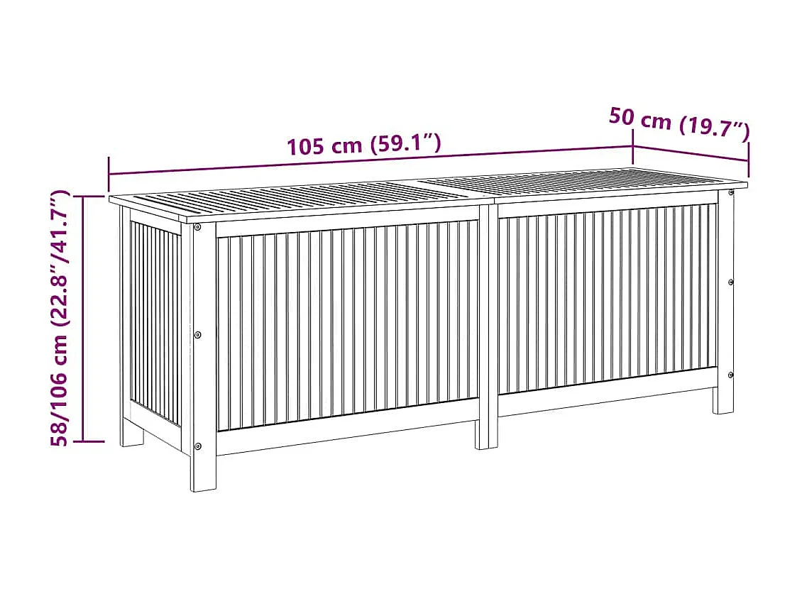 Garten-Aufbewahrungsbox 150x50x58 cm Massivholz Akazie
