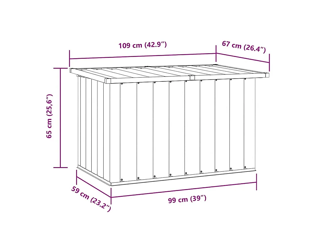 Tuinbox Bruin 109x67x65 cm
