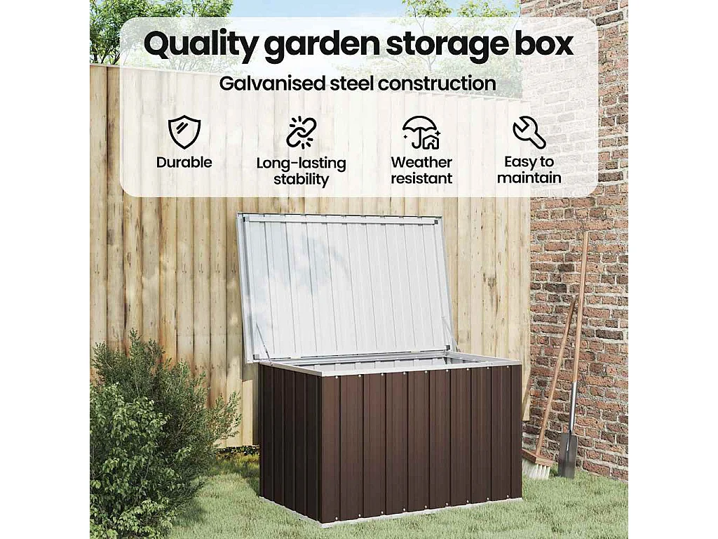 Baule da giardino marrone 109x67x65 cm