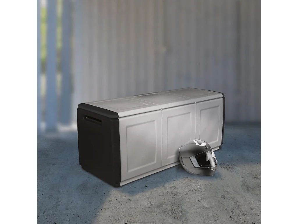 Garten Aufbewahrungsbox 138x53x57 cm 330 L Dunkelgrau Schwarz